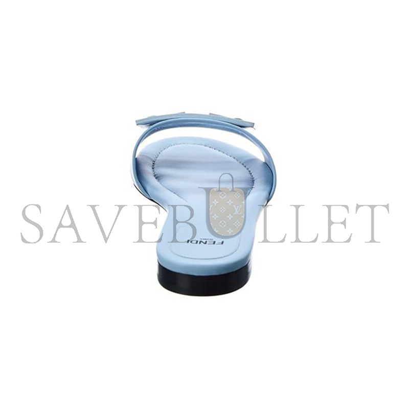 F**di light blue leather slides 8r8136